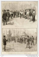 Assaut à L´épée à Pointe D´arrêt - Old Print - Alter Druck Von 1884 - Prenten & Gravure