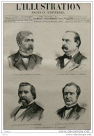 L'élection Présidentielle Aux États-Unis - M. Blaine - M. Cleveland - M. Logan - M. Hendricks - Page Original - 1884 - Documents Historiques