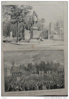 Inauguration Du Monument Du Général Dufour à Genève  - Page Original 1884 - Documents Historiques