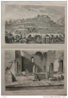 Les Nouvelles Fouilles Du Forum à Rome - Vue Générale De La Partie Nord Du Mont Palatin - Page Original - 1884 - Documents Historiques