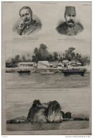 Gordon Pacha - Baker Pacha - Expédition Du Tonkin - Le Camp Des Pavillons-jaunes à Hanoi - Page Original - 1884 - Historische Documenten