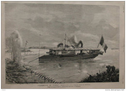 L'expedition Du Tonkin - Destruction D'un Barrage Dans Le Song-Cau - Page Original - 1884 - Historische Dokumente