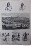 La France à Madagascar - Bizonza Ou Porteur De Bois - Soldat Hova -indigènes Vendant Du Charbon - Page Original - 1884 - Documents Historiques