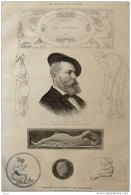 M. P.V. Galland -art Décoratif - Page Original 1884 - Historical Documents