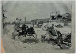 Italie - Les Fêtes De Pompei - Les Courses Des Cars En Présence De L'Empereur -  Page Original - 1884 - Documents Historiques