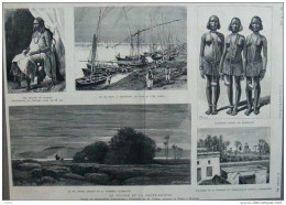 Le Soudan Et La Haute-Egypte - Le Nil Bleu à Khartoum  - Le Nil Entre Assouan Et  - Page Original 1884 - Historical Documents