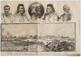 Au Soudan - Kassala (Nubie Orientale), Porte De Saptarab - Types Du Pays - Hadandavis - Page Original 1884 - Historical Documents