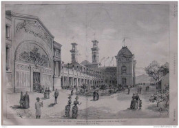 L'exposition De Nice  - Entrée Du Palais De L'exposition Du Côté Du Grand Transept - Page Original - 1884 - 2 - Historische Dokumente