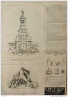 Le Beffroi De L'hôtel De Ville De Valenciennes - Page Original 1884 - Historische Dokumente