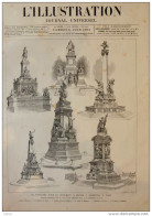 Le Concours Pour Le Monument à élever à Gambetta, à Paris - Allar Et Dutert - Falguière Et Pujol - Page Original  1884 - Documentos Históricos