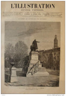 La Statue De Léon Gambetta à Cahors - Page Original  1884 - Documents Historiques