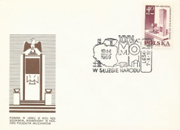 Poland Postmark D69.10.07 LESKO.02kop: Citizens' Militia 25 Y. Map - Interi Postali