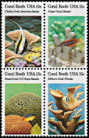 USA 1980, Corals - Block Of 4 V. MNH - Mundo Aquatico