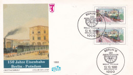 Germany Berlin 1988 150 Jahre Eisenbahn Berlin - Potsdam FDC Mi 822 - Treni