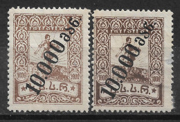 1923 GEORGIA SET OF 2 MLH STAMPS (Michel # 53A) CV €12.00 - Georgië