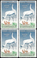 USA 1957, Wildlife Conservation Birds - Block Of 4 V. MNH - Kraanvogels En Kraanvogelachtigen