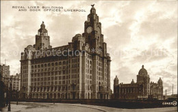 11774503 Liverpool Royal Liver Buildings Dock Offices Valentine's Carbotone Seri - Sonstige & Ohne Zuordnung
