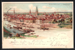 Lithographie Bremen / Stadt, Totalansicht Der Stadt  - Bremen