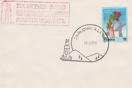 Poland Postmark D77.03.27 JABLONKI.kop: K. Lesko K. Swierczewski Monument 30 Y. - Ganzsachen