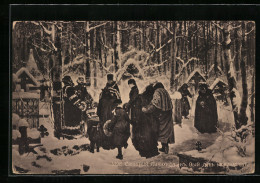 Künstler-AK Beerdigung In Russland Im Winter  - Ohne Zuordnung