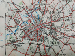 Carte Topographique Militaire UK War Office 1917 World War 1 WW1 Tournai Roubaix Lille Roeselare Kortrijk Deinze Tielt - Topographical Maps