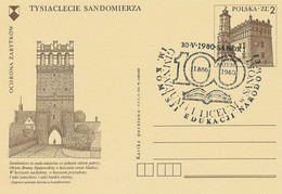 Poland Postmark D80.05.30 SANOK: Gymnasium And Lyceum 100 Y. Book KEN - Stamped Stationery