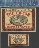 THE PIGEON  IMPREGNATED  SAFETY MATCH (PIGEONS - TAUBEN - DUIVEN PALOMA ) OLD  EXPORT MATCHBOX LABELS MADE IN SWEDEN - Scatole Di Fiammiferi - Etichette
