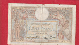 ** RARE **  100 ANCIENS FRANCS TYPE  LOM 02 . CAISSIER GENERAL **  21-10-1937 . SERIE L.55850  N° 205 .  BOYER-FAVRE GIL - 100 F 1908-1939 ''Luc Olivier Merson''