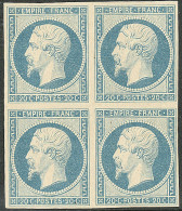 **  No 14Af, Bleu Laiteux, Bloc De Quatre, Très Frais. - TB - 1853-1860 Napoleone III