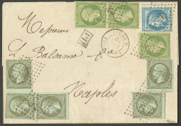 Affranchissement Tricolore, Deux émissions. No 19 (5 Dont 2 Ex Pli D'archive) + 20 (paire Verticale + Un) + 29A, Obl Anc - 1862 Napoléon III.