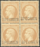 **  Specimen. No 21c, Bloc De Quatre (deux Ex *), Très Frais. - TB - 1862 Napoléon III