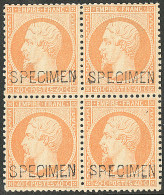 **  Specimen. No 23d, Bloc De Quatre (deux Ex *), Très Frais. - TB - 1862 Napoléon III.