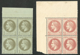 **  Nos 25 Bloc De Quatre Bdf, 26A Bloc De Quatre Cdf, Très Frais. - TB - 1863-1870 Napoléon III Con Laureles