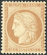**  No 36a, Bistre-brun, Froissure Verticale Mais Très Frais Et TB - 1870 Beleg Van Parijs