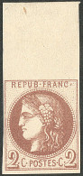 (*) Report I. No 40Ac, Chocolat Foncé, Bdf, Très Frais. - TB - 1870 Ausgabe Bordeaux