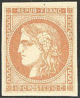 (*) No 43Ba, Bistre-orange, Pelurage Au Verso Mais Superbe D'aspect - 1870 Ausgabe Bordeaux