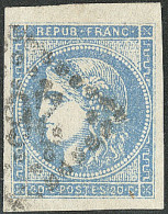 No 45Cb, Outremer, Bdf, Très Jolie Pièce. - TB. - R - 1870 Emission De Bordeaux