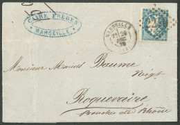 BORDEAUX.Lettre.  Faux De Marseille. No 46B Obl Gc 2240 Sur Lettre Non Taxée De Marseille Déc 70 Pour Roquevaire, Superb - 1870 Emisión De Bordeaux