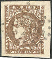 Nos 47a Petit Bdf + Un Voisin, 47d Obl Pgc Sur Support, Ex Choisi. - TB - 1870 Uitgave Van Bordeaux