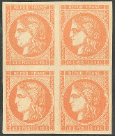 * No 48, Orange, Bloc De Quatre. - TB - 1870 Uitgave Van Bordeaux