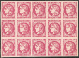 **  Bloc Report De 15 Ex. No 49, Bloc De Quinze (8 Ex *), Superbe. - R - 1870 Ausgabe Bordeaux