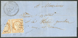 Tête-bêche No 36b Paire Dont Un Ex Coupé En Diagonale, Obl Gc 1181, Sur Lettre Locale De Courgivaux 4 Oct 71 Pour La Fer - 1870 Siege Of Paris