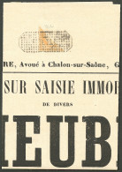 No 38 Coupé En Diagonale, Obl Fiscale Sur Affiche De Vente Immobilière Juin 71, Superbe. - RRR - 1870 Siège De Paris