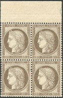 **  No 56, Brun, Bloc De Quatre Bdf, Superbe - 1871-1875 Cérès