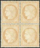 **  No 59, Bistre, Bloc De Quatre (deux Ex *). - TB - 1871-1875 Ceres