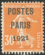 Postes Paris. "1" Surélevé. No 29d, Pli D'angle Mais TB. - R - 1893-1947