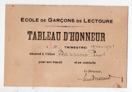 Lectoure(32) Tableau D'honneur Ecole De Garçons 1940-41  (PPP47333) - Diplome Und Schulzeugnisse