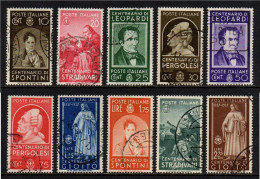 Regno 1937 - Centenario Uomini Illustri - Serie Completa - Usata - Oblitérés