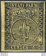 1852 Parma 5c. Giallo Arancio Bf MNH Sassone N. 1 - Modena