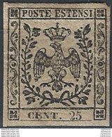 1852 Modena 25c. Camoscio Stampa Oleosa SL Sassone 4c - Modena